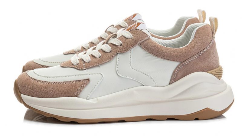 Stefany Sneaker I Platt Läder För Kvinnor - Aprikos