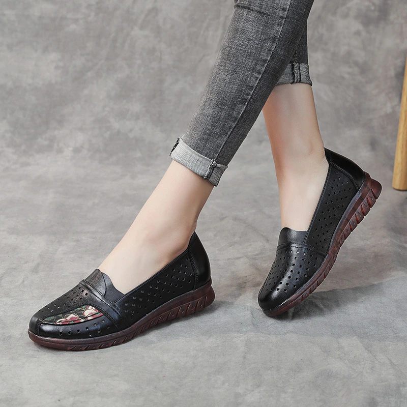 Stella Slip-on Skor I Äkta Läder För Kvinnor - Svart