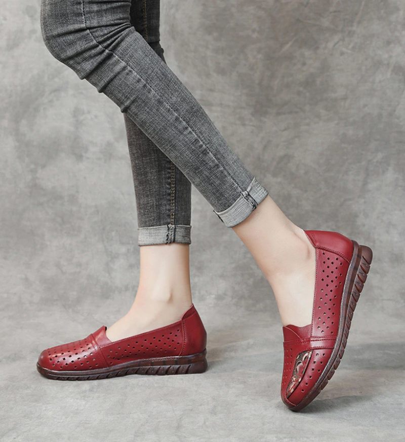 Stella Slip-on Skor I Äkta Läder För Kvinnor - Svart