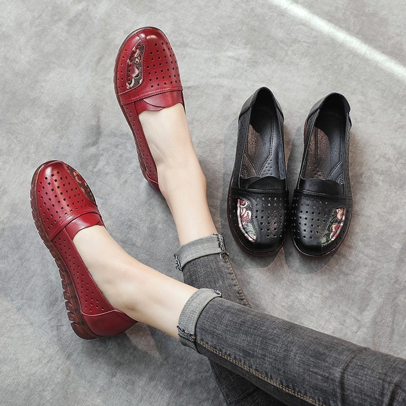 Stella Slip-on Skor I Äkta Läder För Kvinnor - Svart
