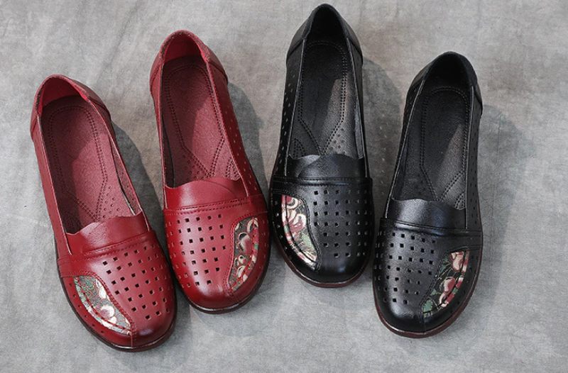 Stella Slip-on Skor I Äkta Läder För Kvinnor - Svart