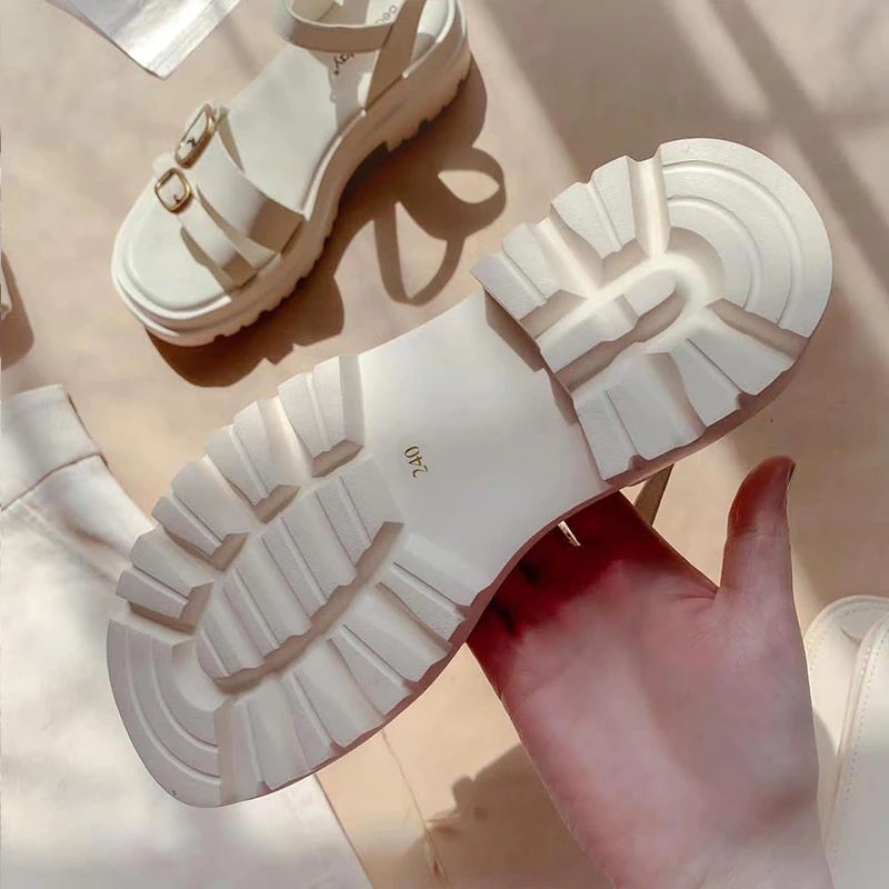 Suri Läderplattformssandal För Kvinnor - Beige