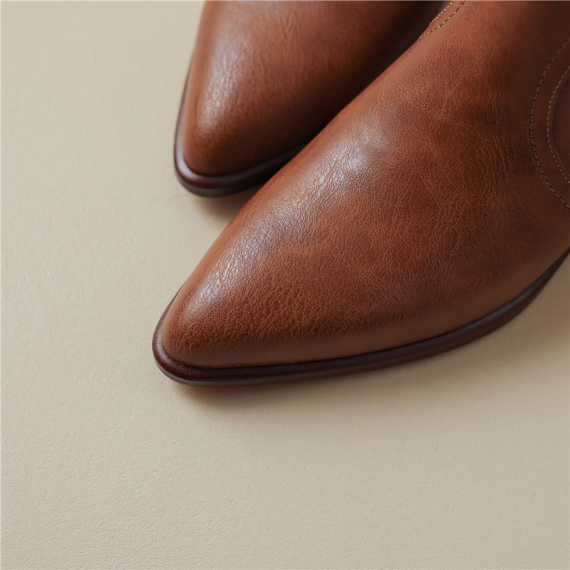 Taila Chelsea Short Boots För Kvinnor - Brun sammet