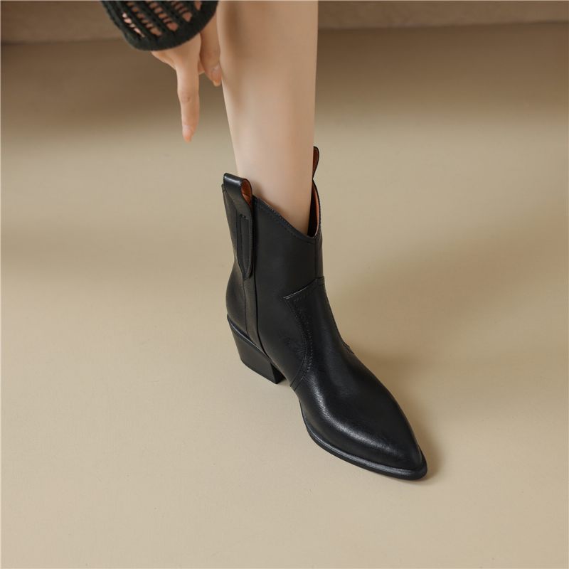 Taila Chelsea Short Boots För Kvinnor - Brun sammet