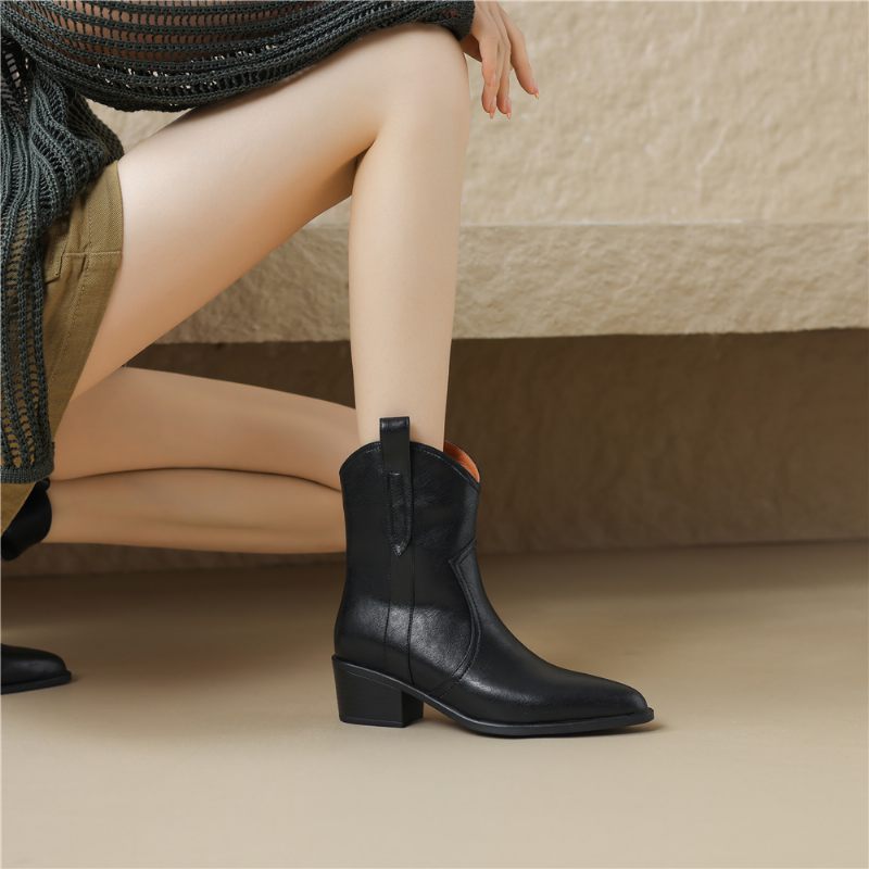Taila Chelsea Short Boots För Kvinnor - Brun sammet