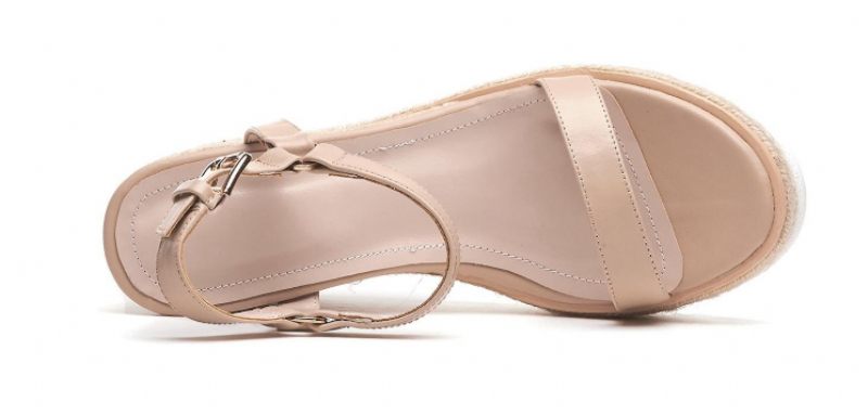 Tango Sandal I Läder Med Kil För Kvinnor - Aprikos