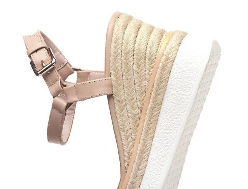 Tango Sandal I Läder Med Kil För Kvinnor - Aprikos