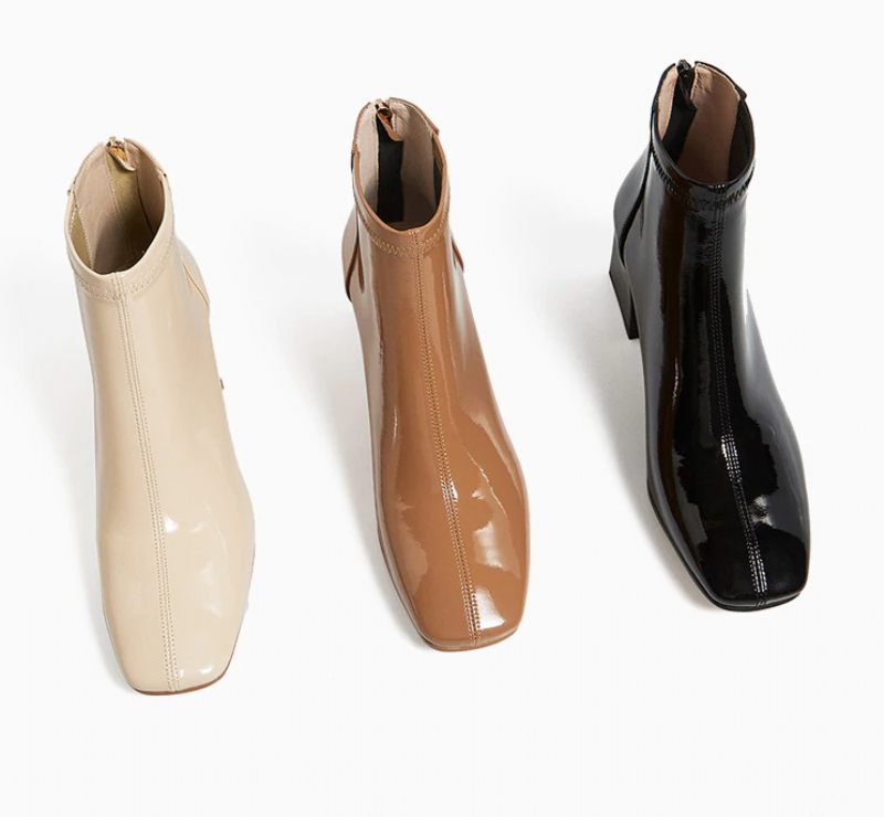 Tirzo Booties Ankellängd - Karamell grisskinn