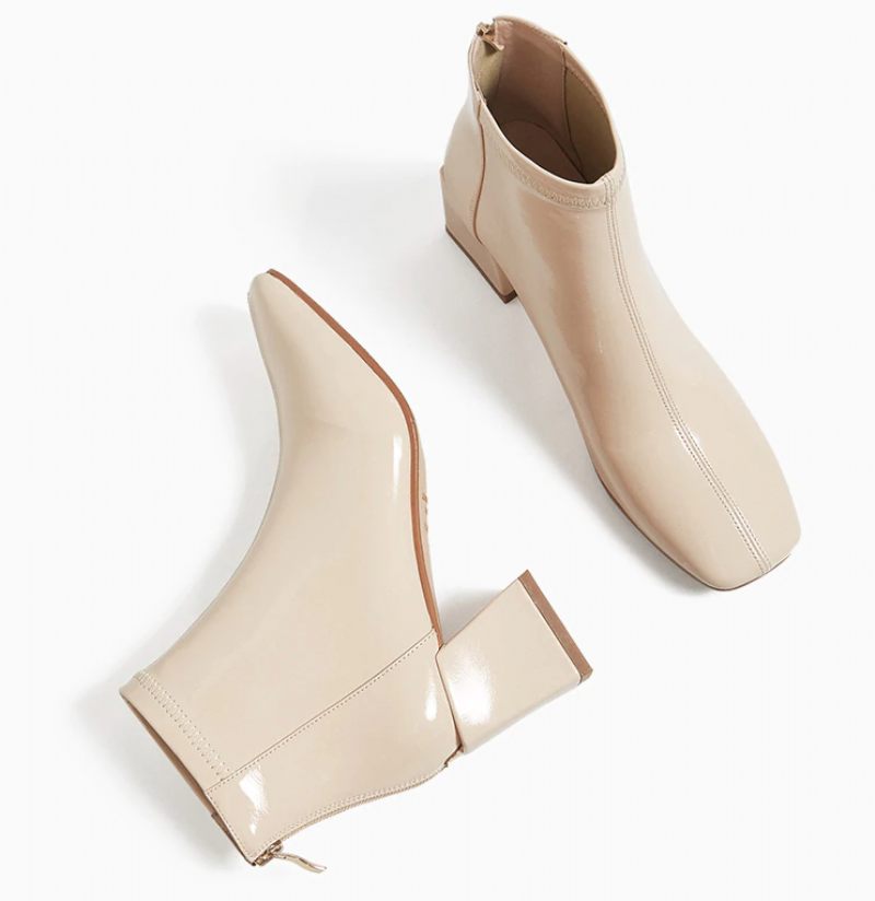 Tirzo Booties Ankellängd - Karamell grisskinn