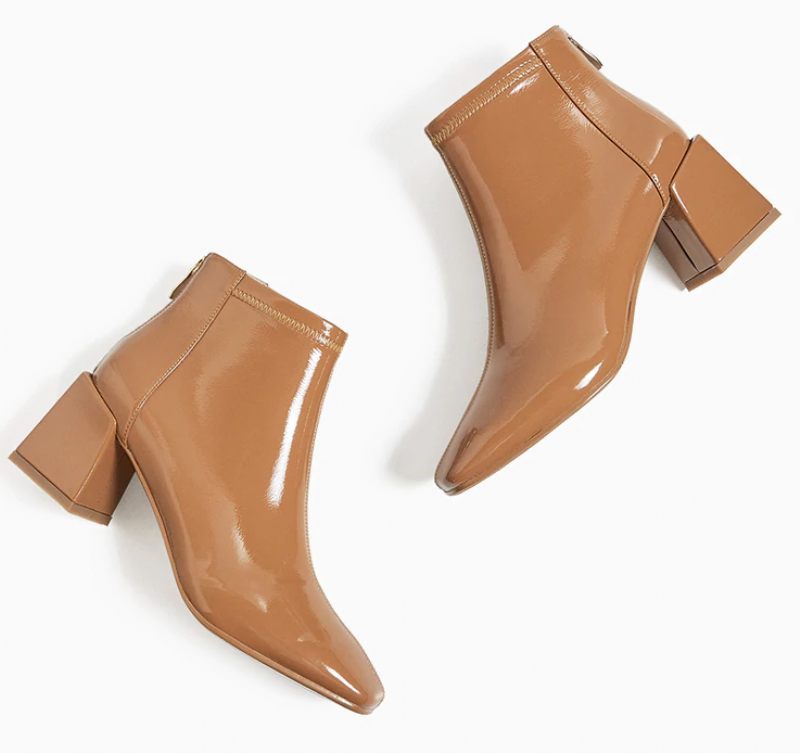 Tirzo Booties Ankellängd - Karamell grisskinn