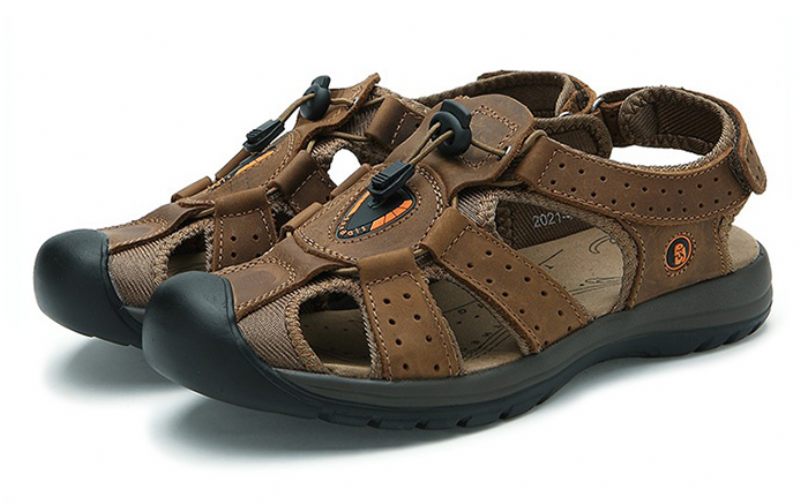 Tjärad Modesandal För Män - Oliv