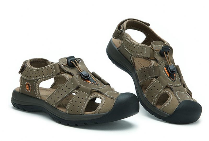 Tjärad Modesandal För Män - Oliv