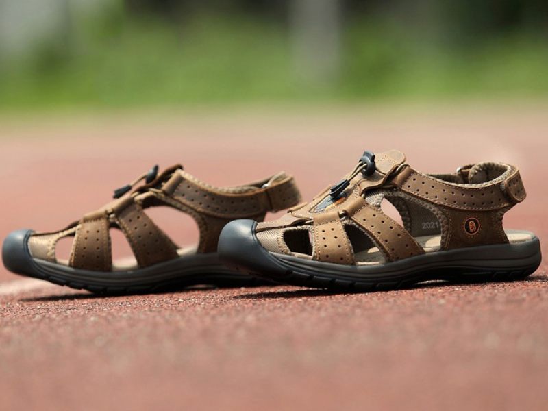 Tjärad Modesandal För Män - Oliv
