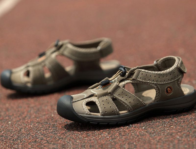 Tjärad Modesandal För Män - Oliv