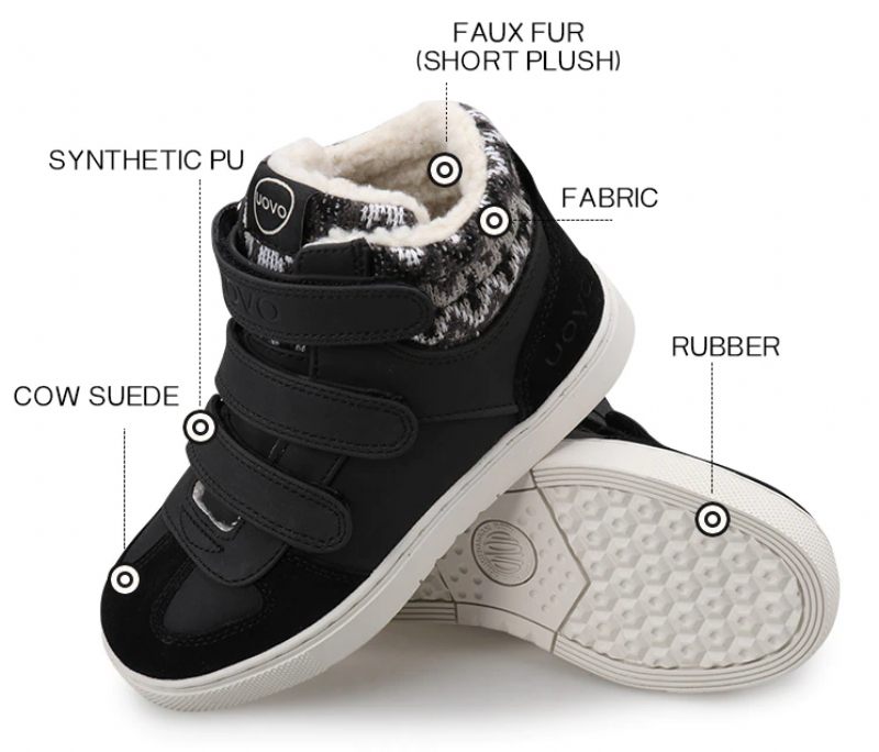 Torrez Unisex Warm Sneaker För Barn - Svart päls