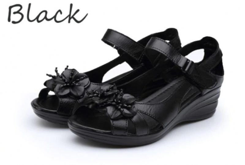 Trina Elegant Wedge Sandal För Kvinnor - Svart