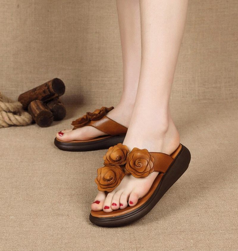 Trina Platt Kil Sandal För Kvinnor - Brun