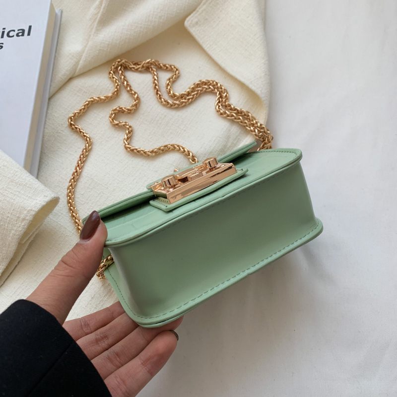 Trixy Mini Läderhandväska För Kvinnor Med Kedja - Svart