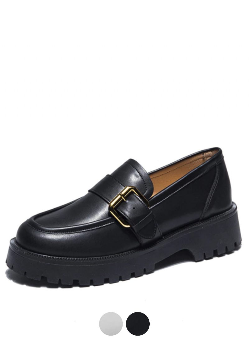 Tula Damplattform Slip-on Loafer Svarta Skor