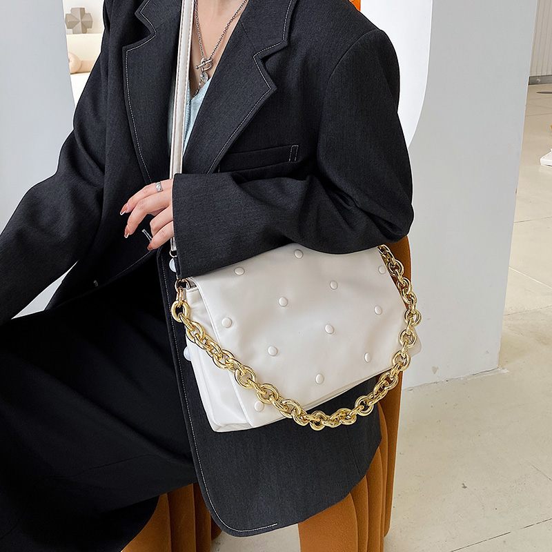 Tulia Damkedja I Läder Lyxig Designer Crossbody-handväska - Svart
