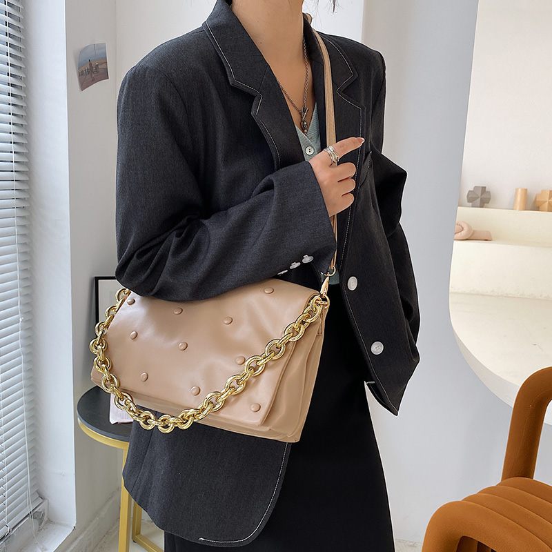 Tulia Damkedja I Läder Lyxig Designer Crossbody-handväska - Svart