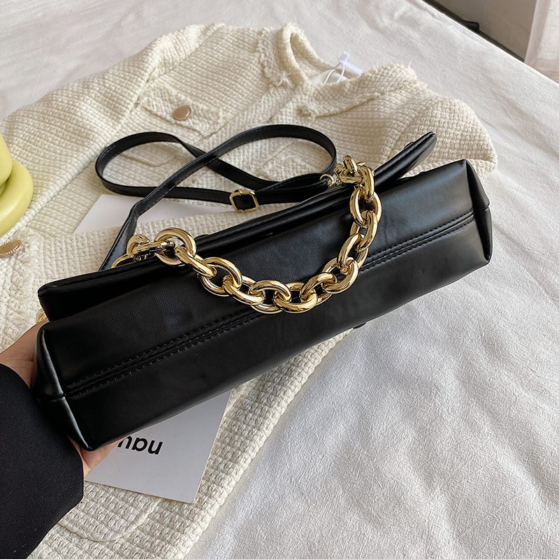 Tulia Damkedja I Läder Lyxig Designer Crossbody-handväska - Svart