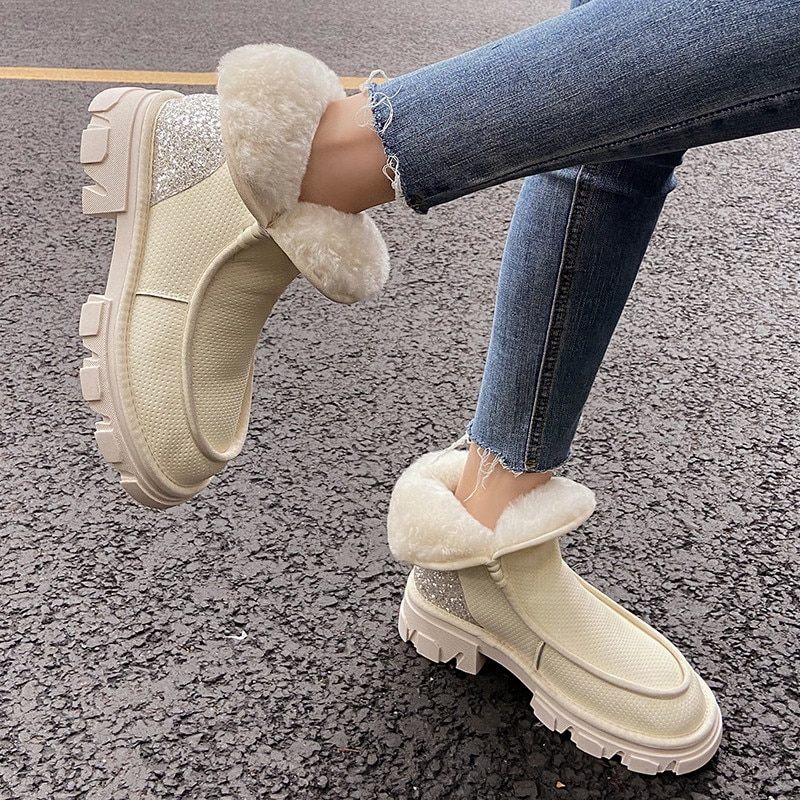 Valcin Varma Ullstövletter För Damer - Beige