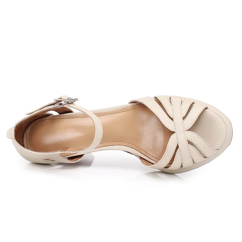 Valentina Kvinnors Peep Toe Dress Sandaler - Aprikos