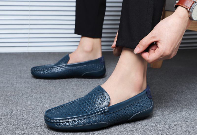 Valeriano Loafers För Män Casual Skor - Blå