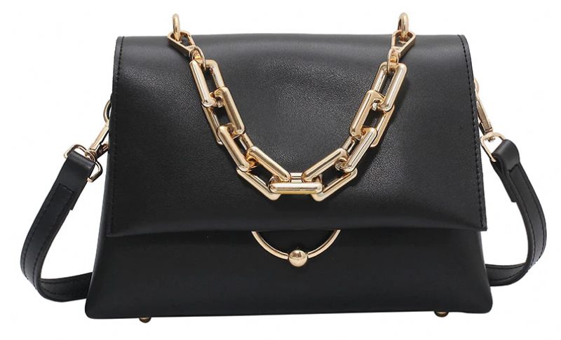 Venia Crossbody-handväska I Läderklaff För Kvinnor - Svart