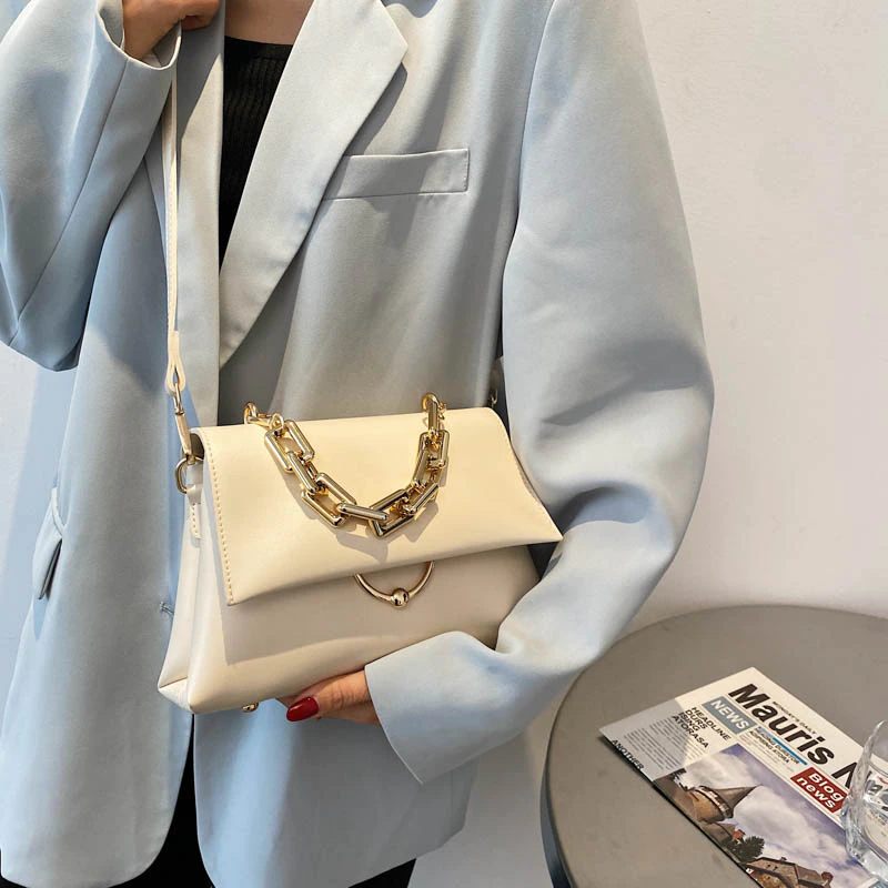 Venia Crossbody-handväska I Läderklaff För Kvinnor - Svart
