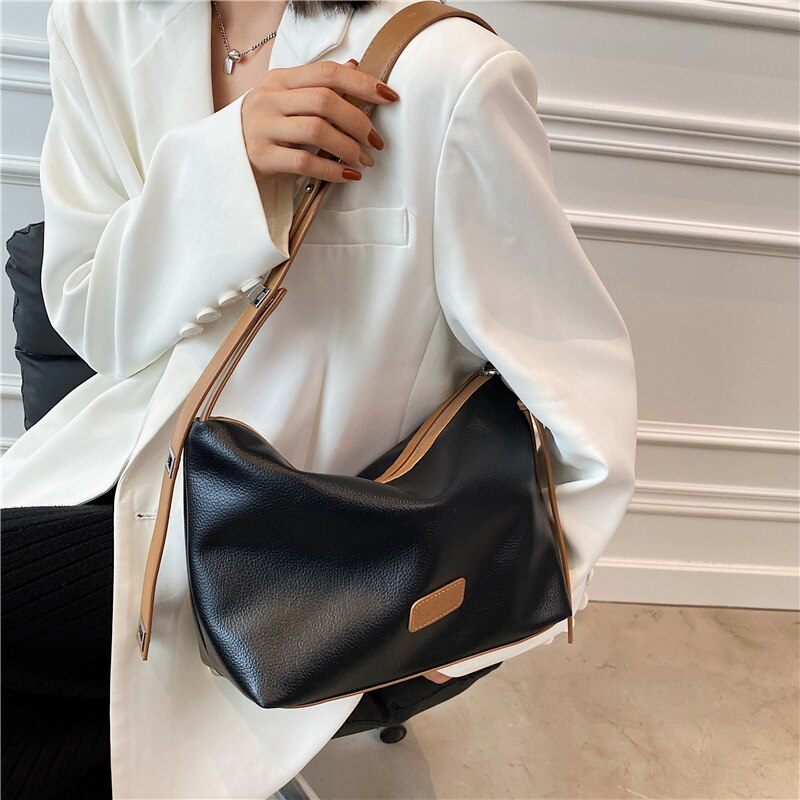 Vennus Crossbody-handväska I Läderdesign För Kvinnor - Svart
