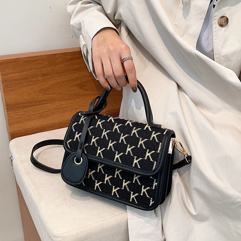 Vernon Crossbody-handväska Med Kort Handtag För Kvinnor - Vit med Khaki