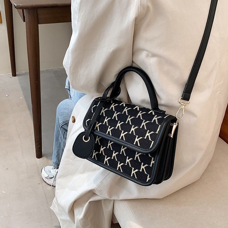 Vernon Crossbody-handväska Med Kort Handtag För Kvinnor - Vit med Khaki