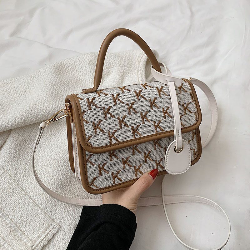 Vernon Crossbody-handväska Med Kort Handtag För Kvinnor - Vit med Khaki
