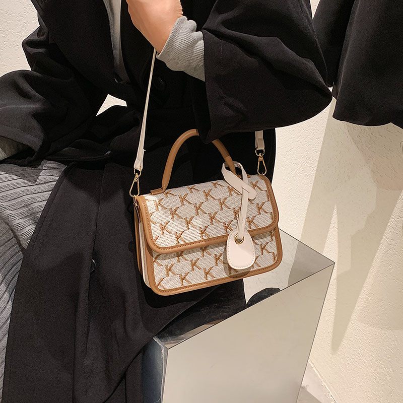 Vernon Crossbody-handväska Med Kort Handtag För Kvinnor - Vit med Khaki