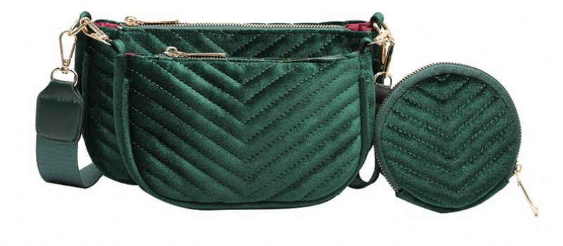 Vicenzo Small Velvet Crossbody Handväska För Kvinnor - Grön