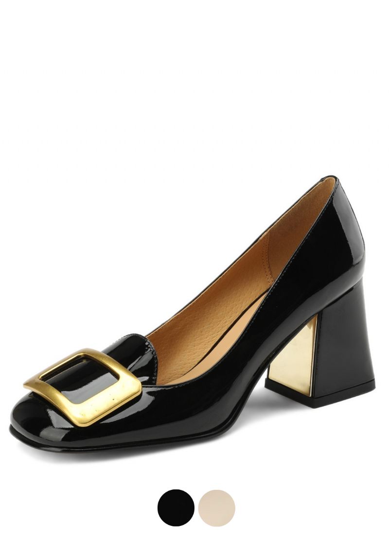 Victoria Dam Elegant Square Heels Pumps
