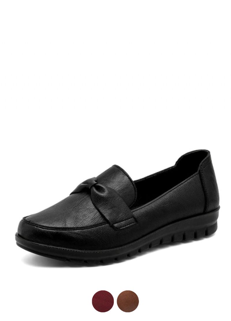 Victoria Dam Retro Casual Loafer Skor I Läder