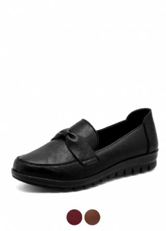 Victoria Dam Retro Casual Loafer Skor I Läder