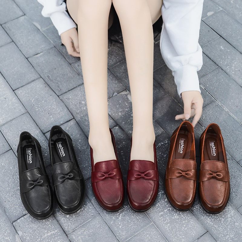 Victoria Dam Retro Casual Loafer Skor I Läder - Svart