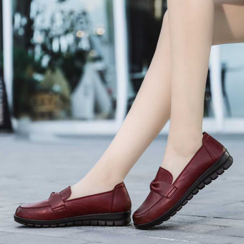 Victoria Dam Retro Casual Loafer Skor I Läder - Svart