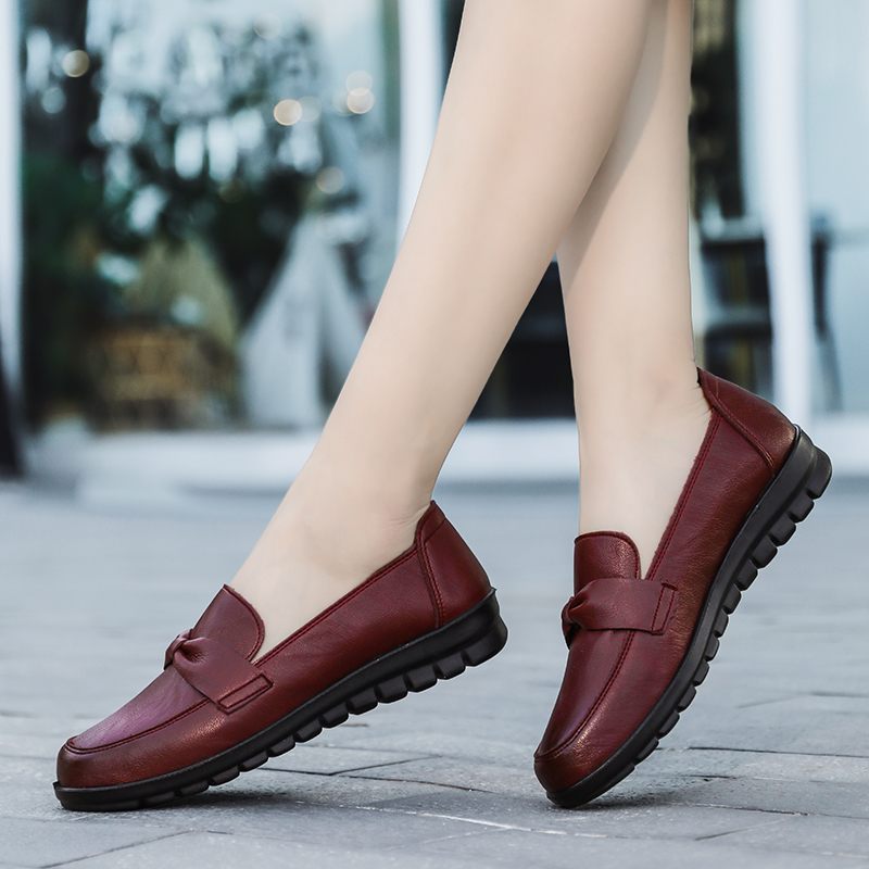 Victoria Dam Retro Casual Loafer Skor I Läder - Svart