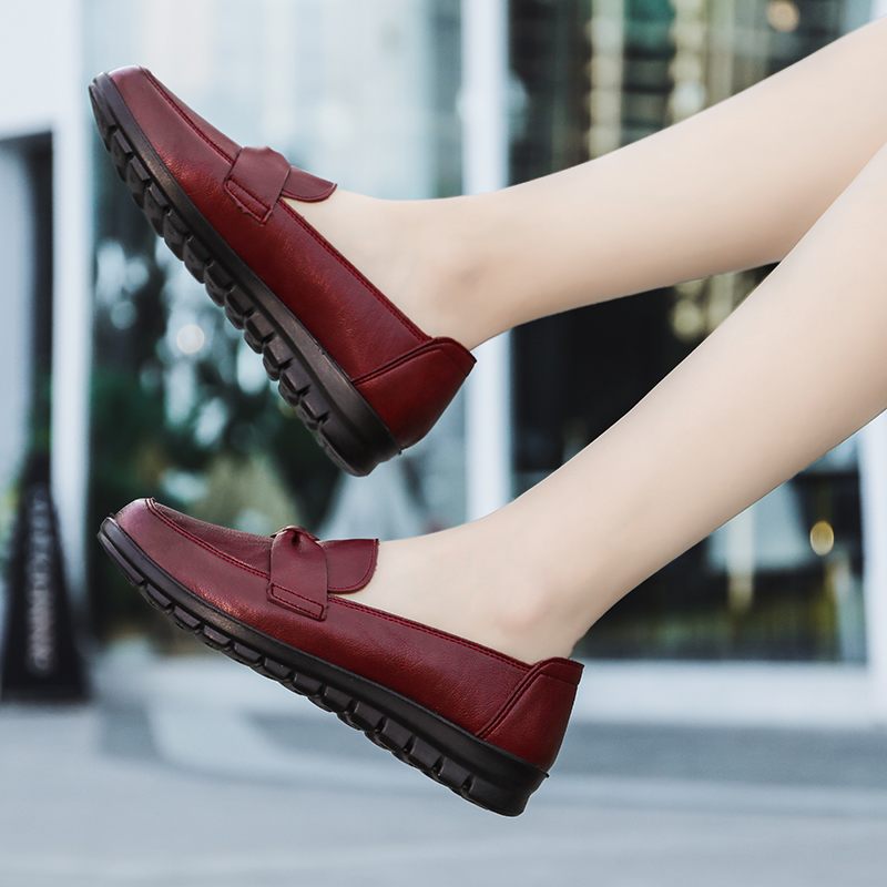Victoria Dam Retro Casual Loafer Skor I Läder - Svart
