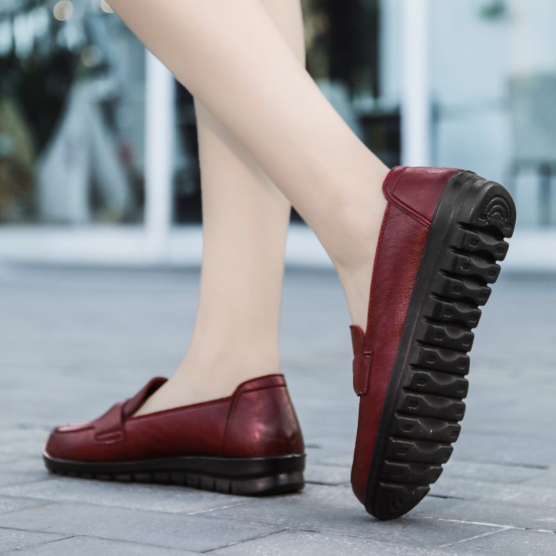 Victoria Dam Retro Casual Loafer Skor I Läder - Svart