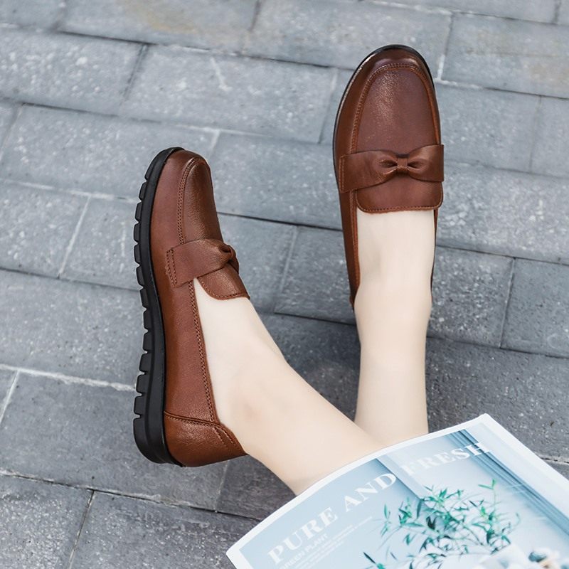 Victoria Dam Retro Casual Loafer Skor I Läder - Svart