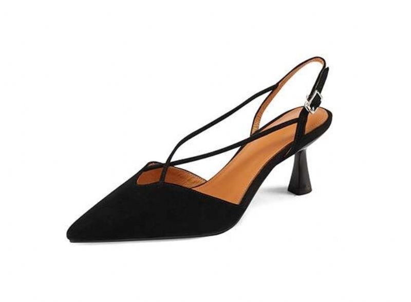 Vika Lädersandal Med Spetsad Tå För Kvinnor - Beige