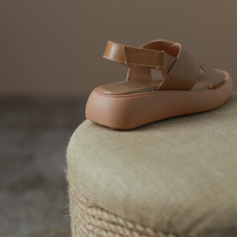 Viloria Casual Lädersandal För Kvinnor - Aprikos
