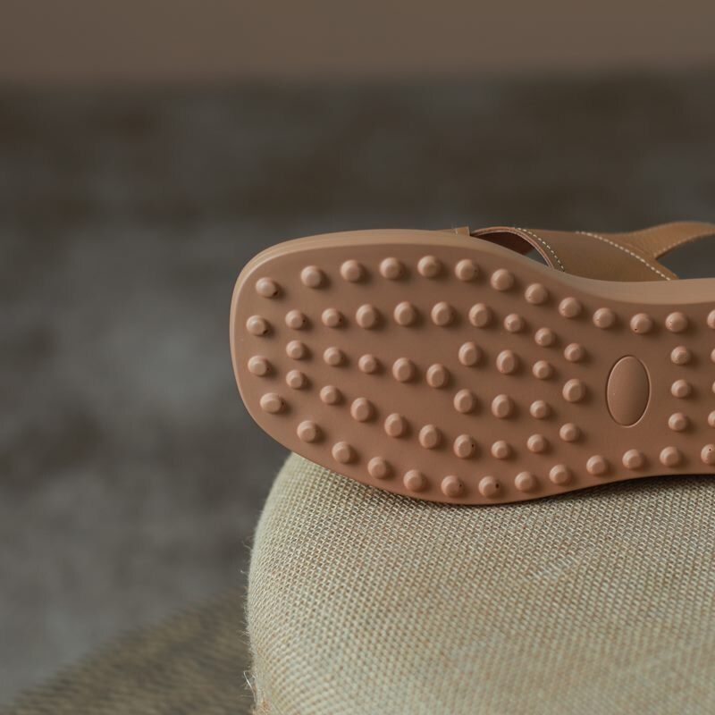 Viloria Casual Lädersandal För Kvinnor - Aprikos