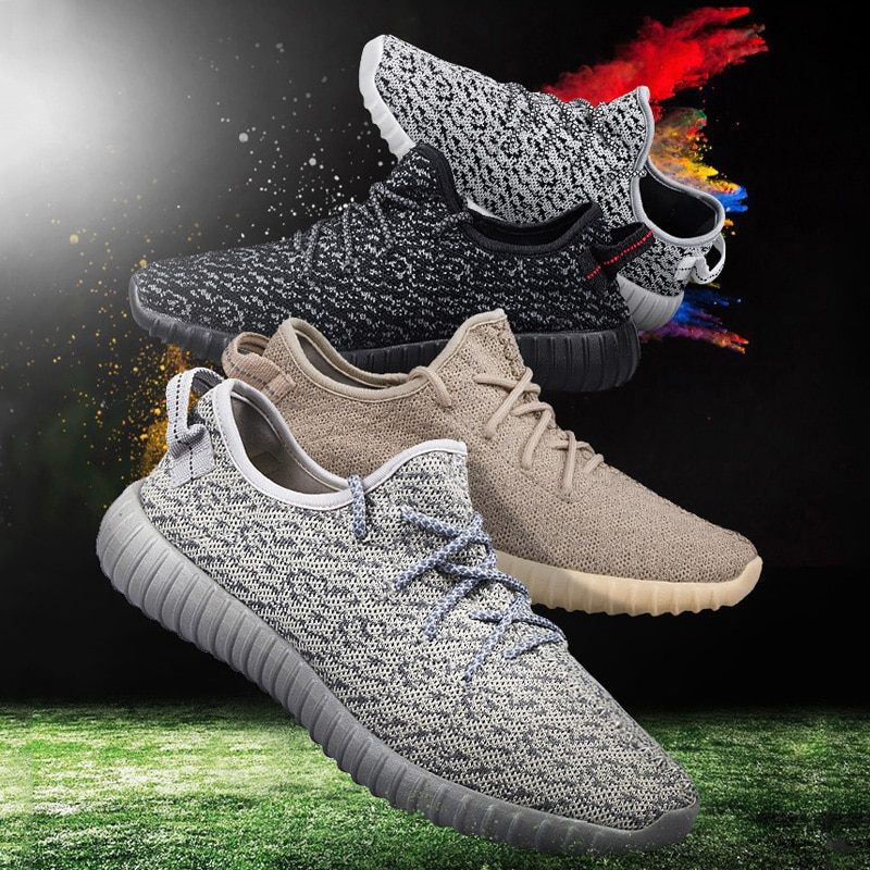Yezy Sneaker I Mesh Som Andas För Män - Svart